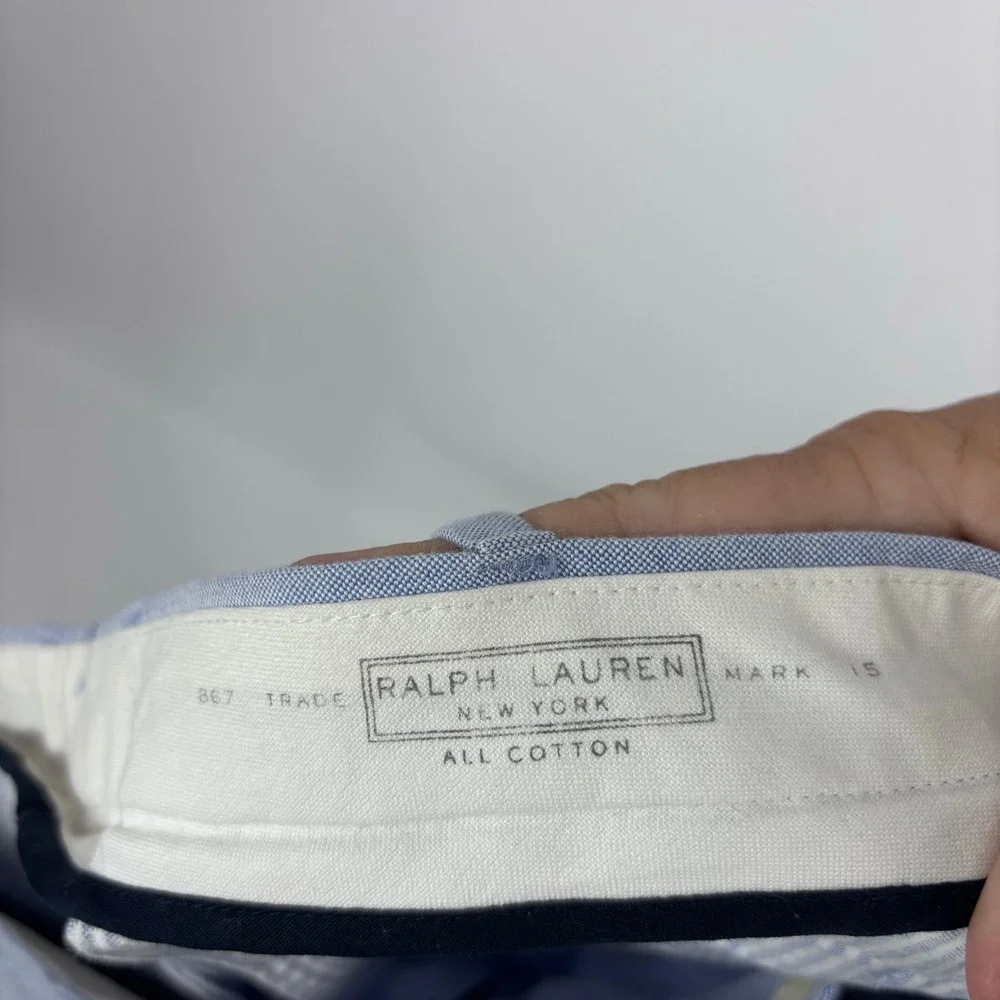 Polo Ralph Lauren Oxford Pants Mens 32x29 (Tag 33x30) Blue Preston Fit Preppy